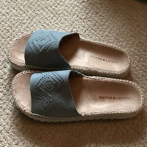Lucky Brand Blue Slide Sandals